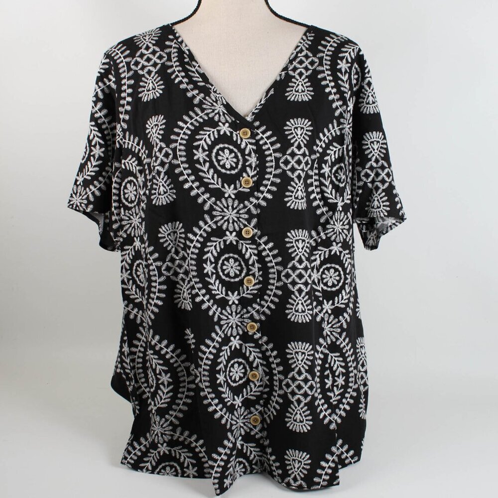 Bloomchic Boho Print Button Placket Blouse - 14/1… - image 2